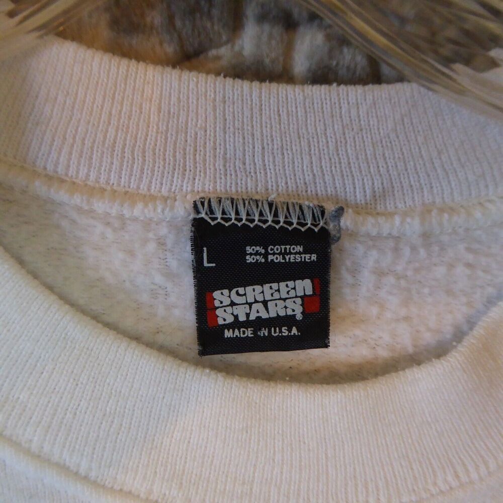 Vintage Giant Pandas Sweatshirt Adult Large White 80s Crewneck Nature Chop Stick - Picture 2 of 8